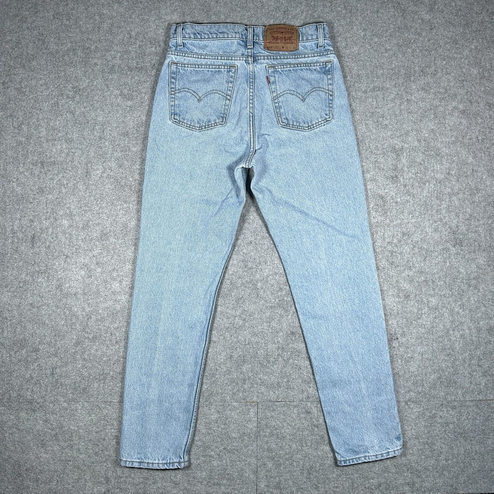 Vintage Levis 512 Denim‎ Jeans Womens Size  32x30(28x29) Washed 80s Silver Metal